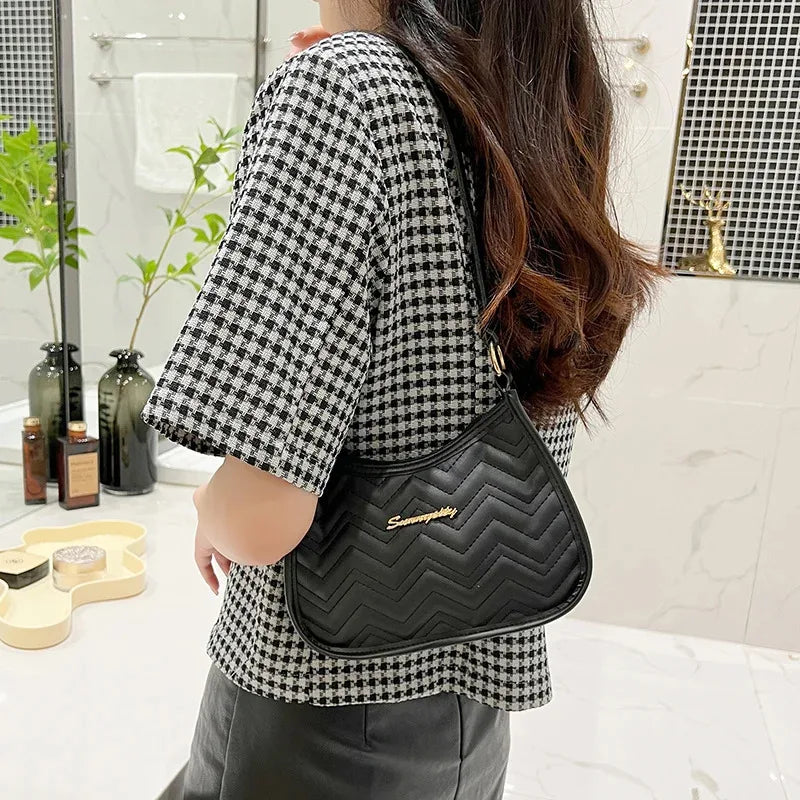 Ladies' retro shoulder bag, armpit handbag, fashionable design, crossbody bag